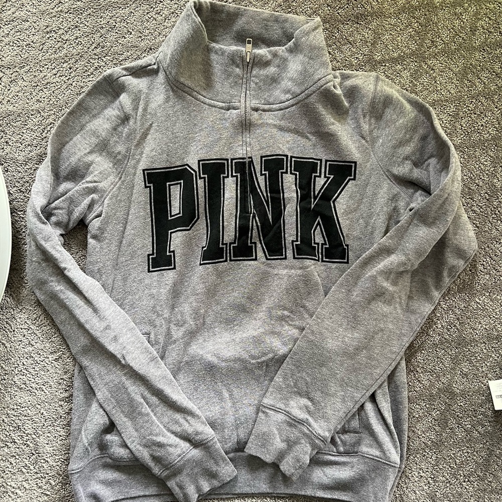 PINK Pullover Sweatshirt Quarter Zip